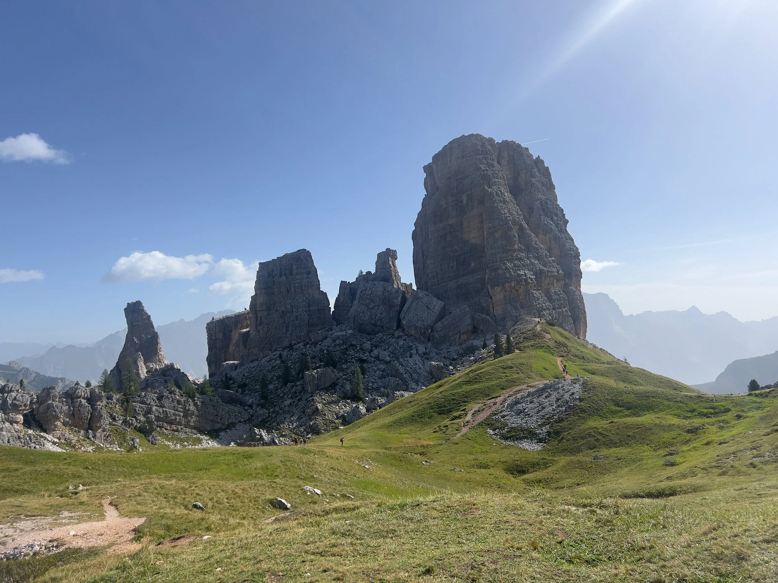 Cinque Torri mountain path Dolomites
