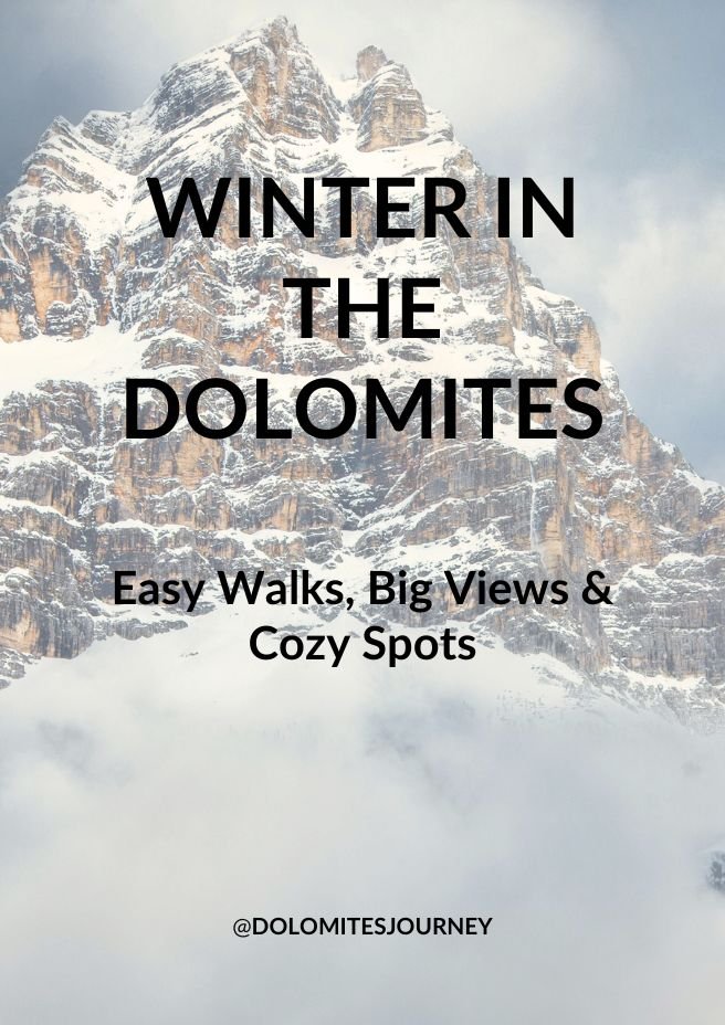 winter snow and mountains in the dolomites with blue sky