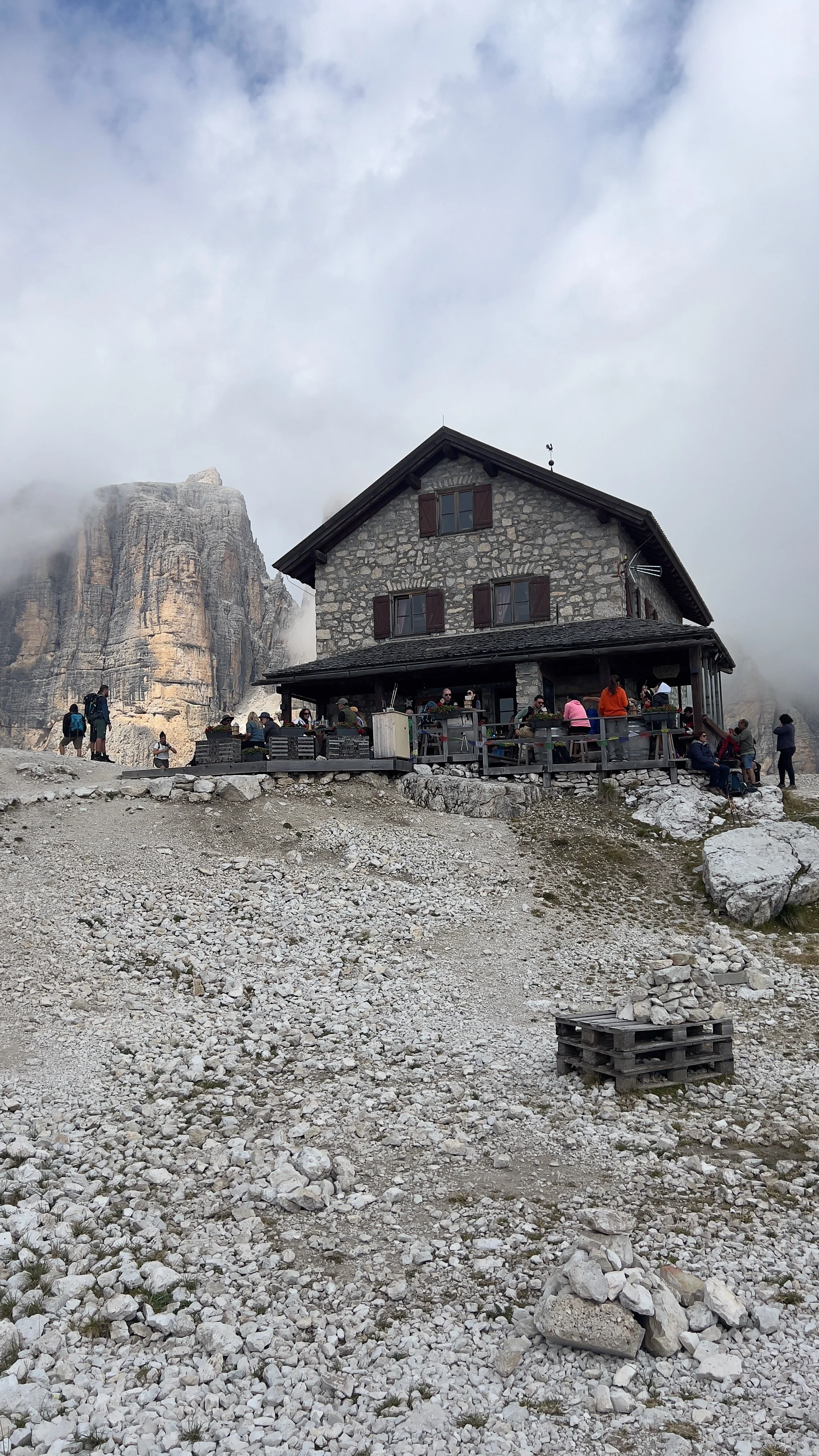 Mountain rifugio in the Dolomites where travelers may need cash