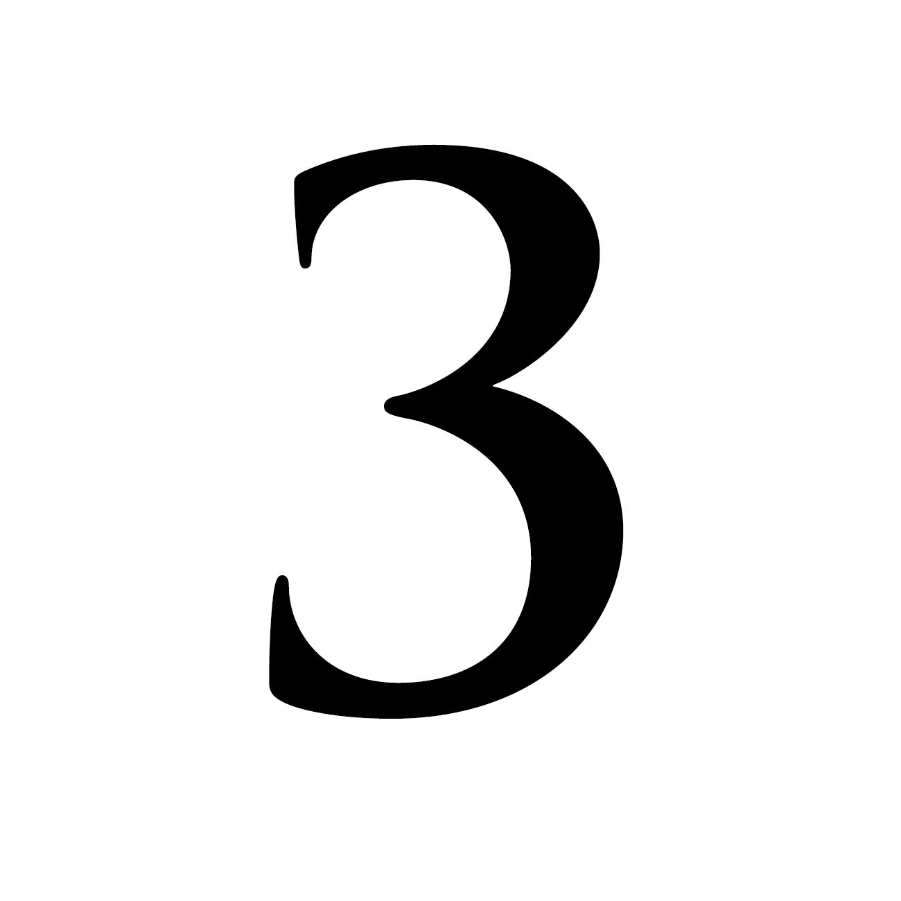 A graphic of the numeral 3.