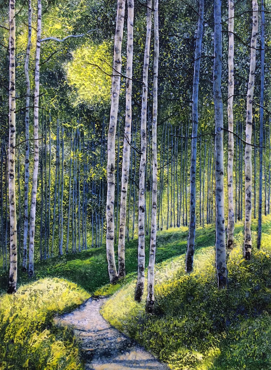 Summer Path Through the Birch Trees
