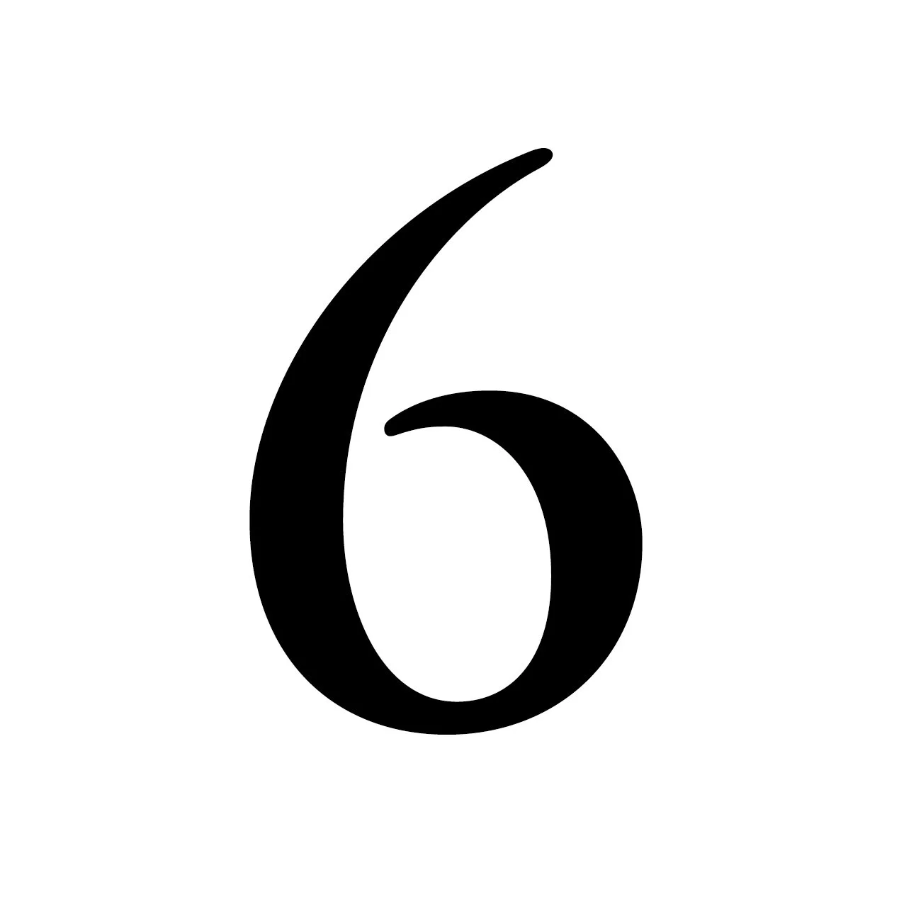 A graphic of the numeral 6