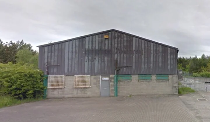 Exterior of commercial workshop building in Leadgate, Consett, subject to coal mining risk assessment and ground investigation by Northpoint Geotechnical.