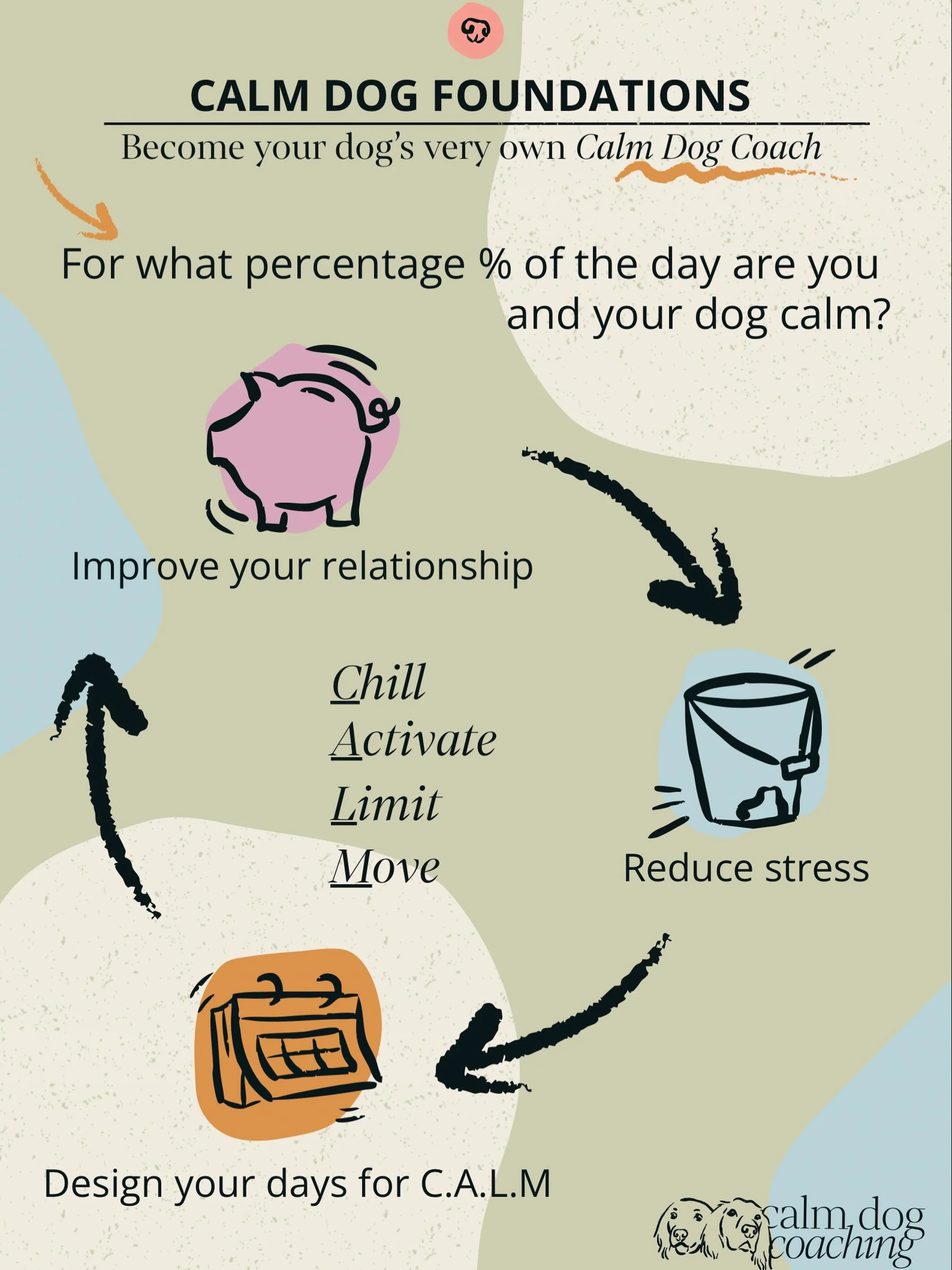 Calm Dog Foundations - in a nutshell 🐾

These are the principles I return to time and time again with my own dogs - Bella (rehomed), Scarlet (puppy) - alongside foster dogs and client dogs.

They&rsquo;re the foundations we live by every day at home