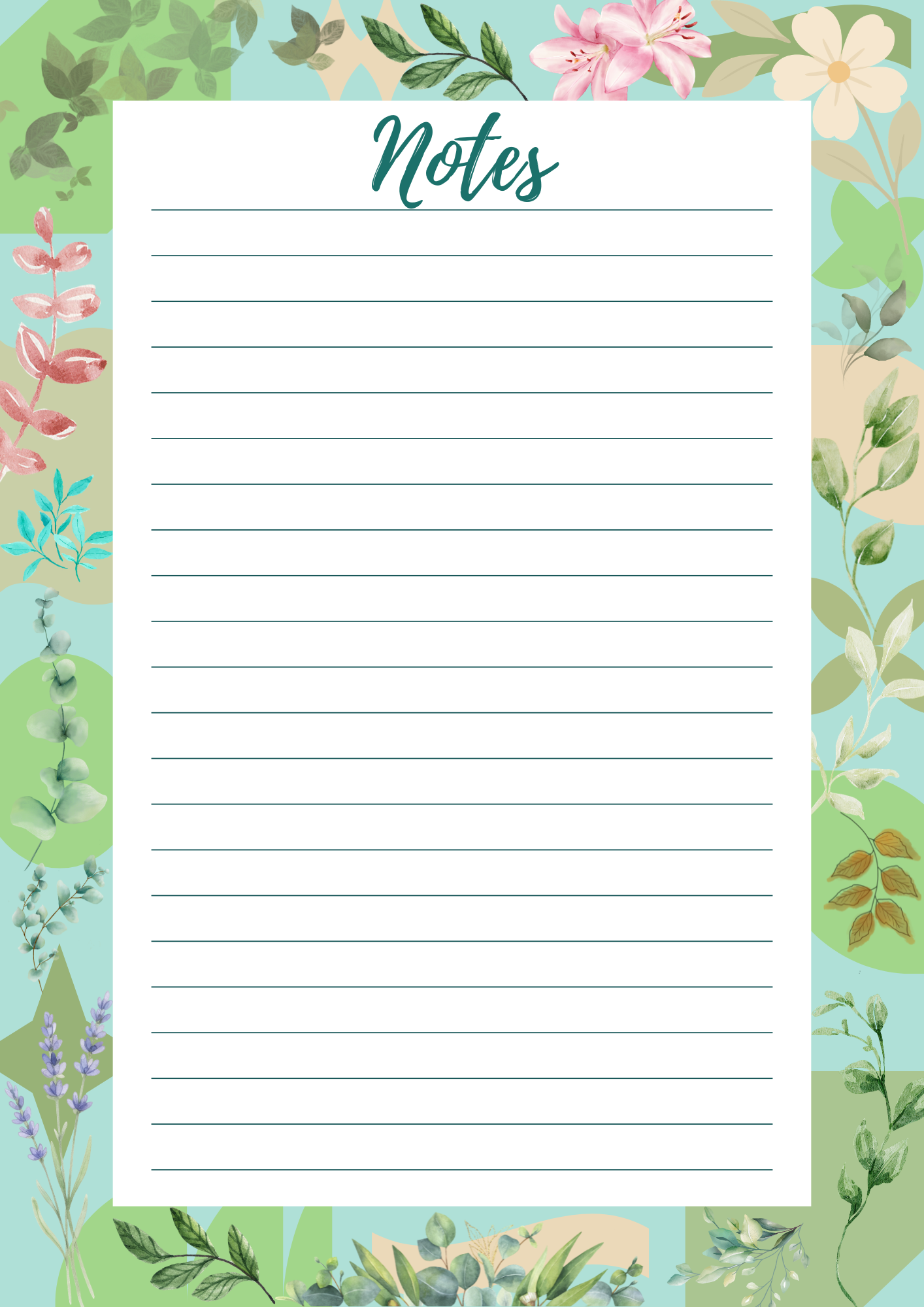 A5 flowered notepad