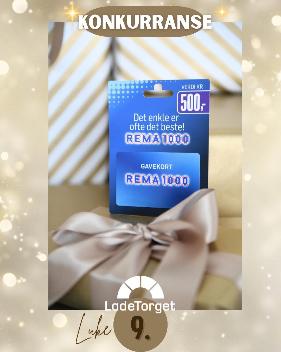 🎄✨ Adventskonkurranse p&aring; Ladetorget! ✨🎄
I dag kan du vinne:

🎁Gavekort p&aring; 500,- fra Rema 1000 LadeTorget

For &aring; delta:
1️⃣ F&oslash;lg Ladetorget p&aring; Instagram/Facebook
2️⃣ Svar p&aring; dagens sp&oslash;rsm&aring;l i kommen