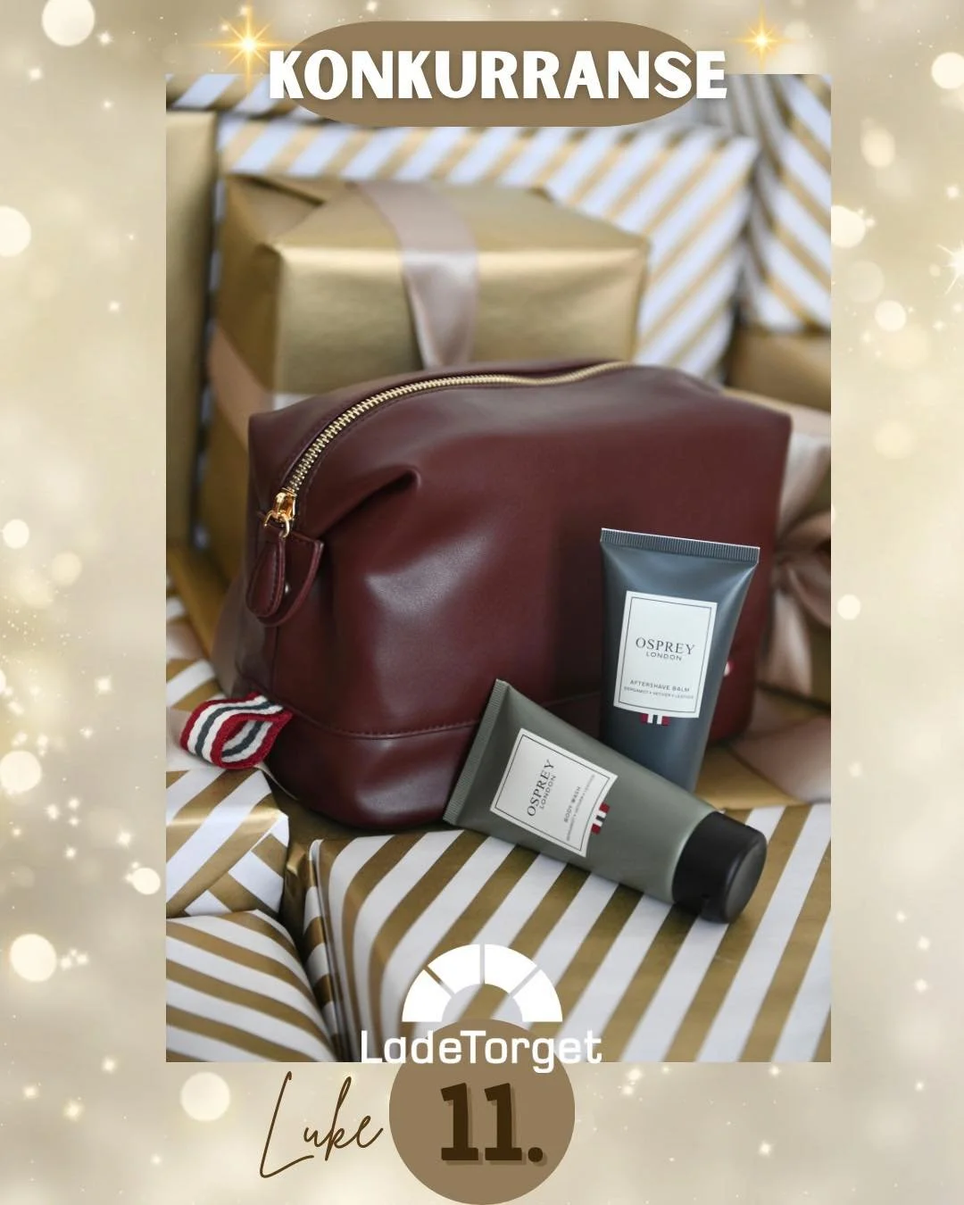 🎄✨ Adventskonkurranse p&aring; Ladetorget! ✨🎄
I dag kan du vinne:

🎁Toalettmappe med bodywash og aftershave fra BOOTS APOTEK. 

For &aring; delta:
1️⃣ F&oslash;lg Ladetorget p&aring; Instagram/Facebook
2️⃣ Svar p&aring; dagens sp&oslash;rsm&aring;