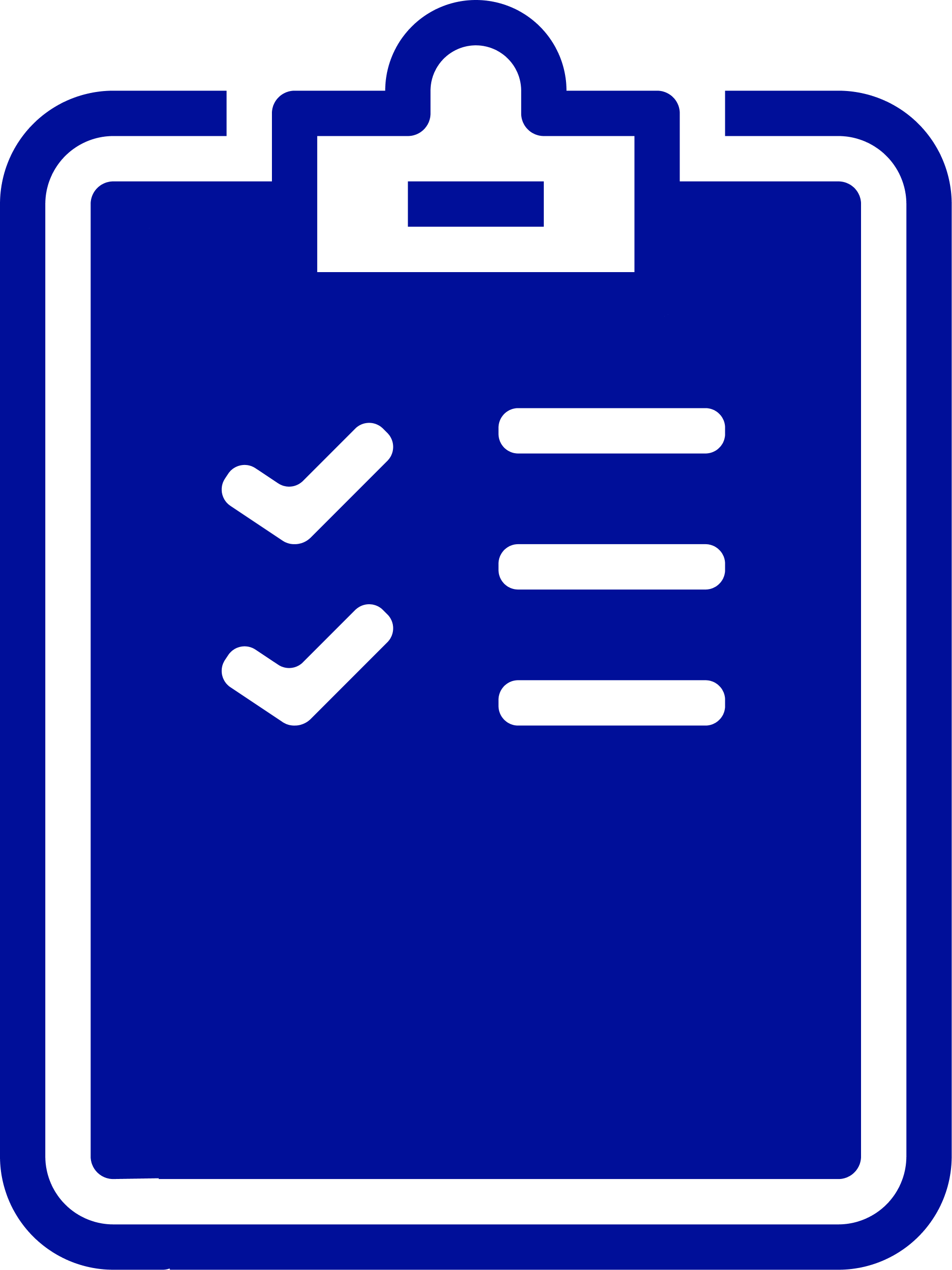 Survey Icon of a clipboard with check marks and lines, representing a checklist or task list.