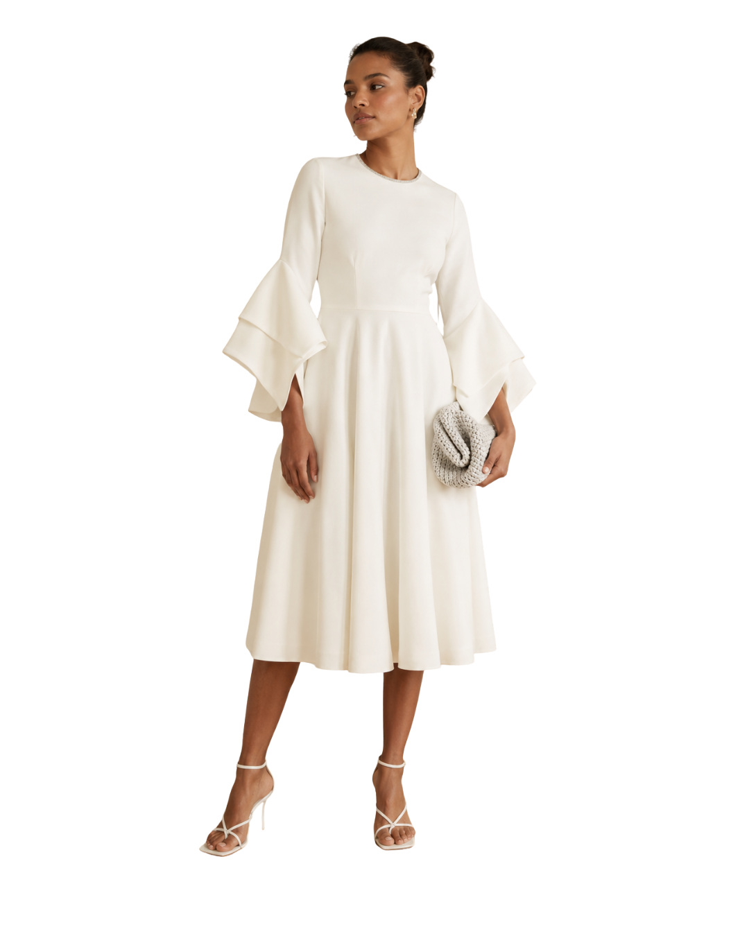 Roksanda  Ayres Silk Organza-Trimmed Crepe Midi Dress