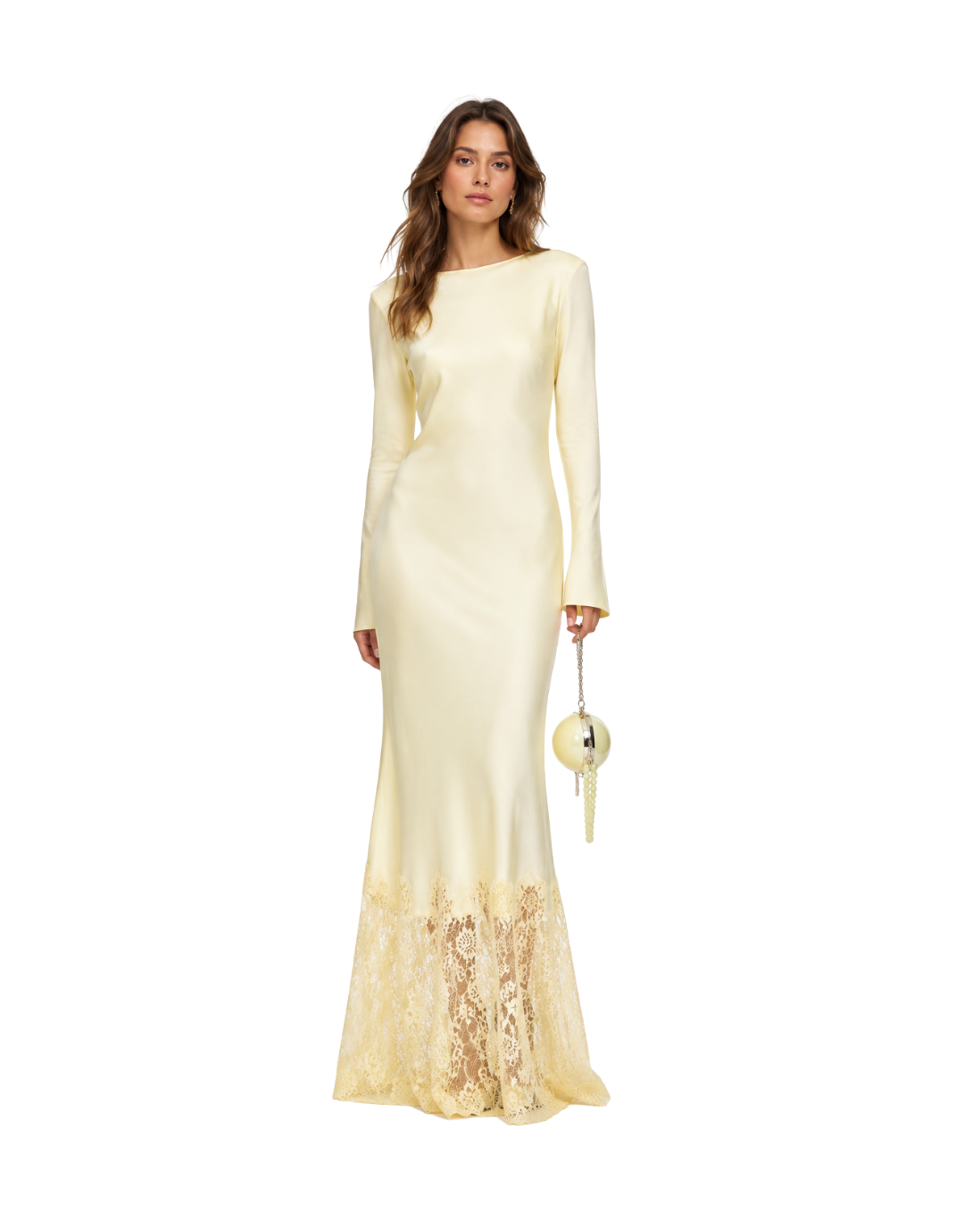 Self Portrait yellow viscose lace maxi dress website.png