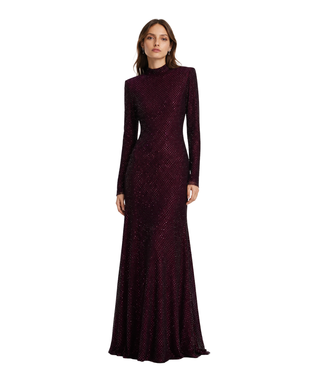 Self Portrait burgandy rhinstone fishnet dress website.png