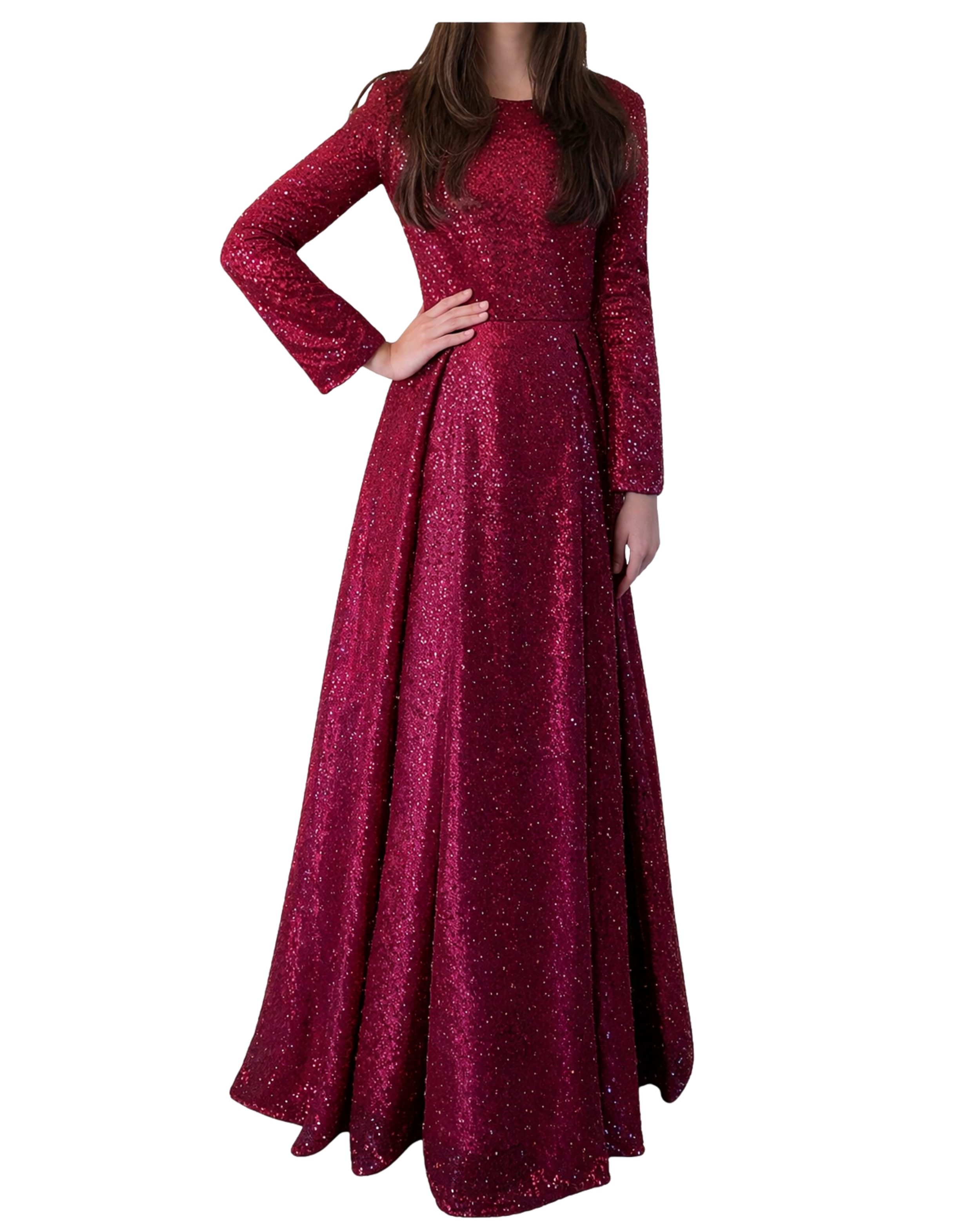 Custom made beaded red gown