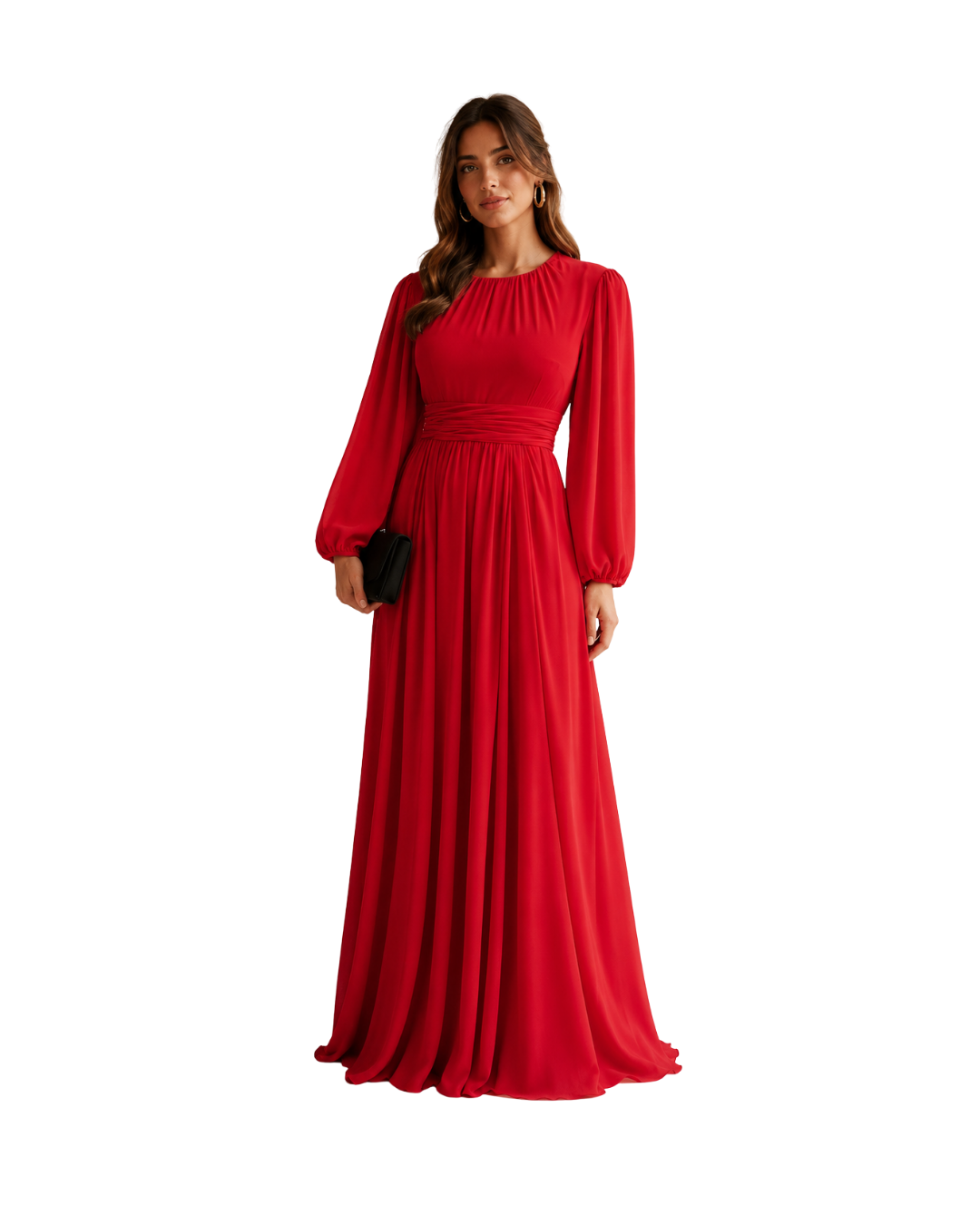 Mikael Aghal Ruched Waist Gown website.png