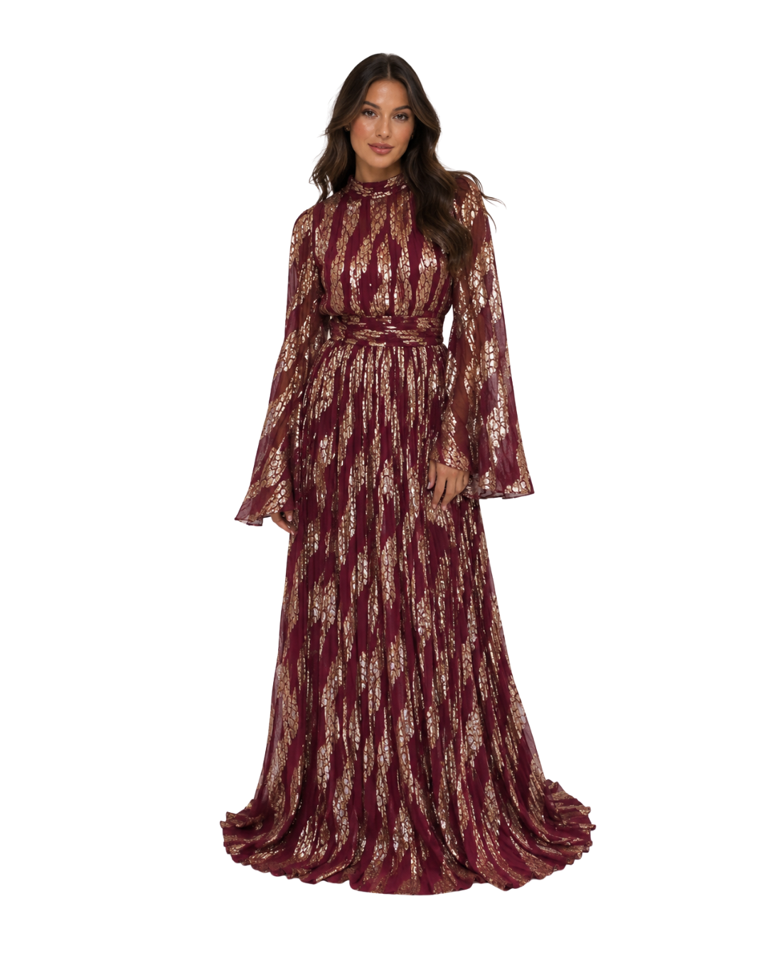 Diamond of Eden Burgundy Metallic Gown website.png