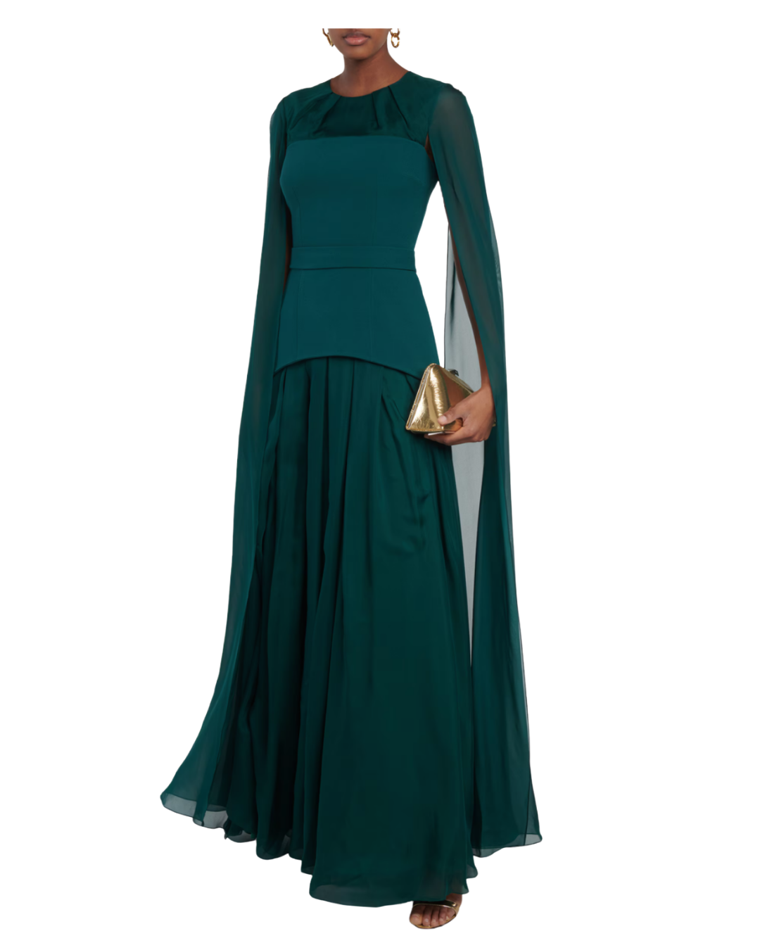 Safiyaa Gloria Crepe Gown in Green
