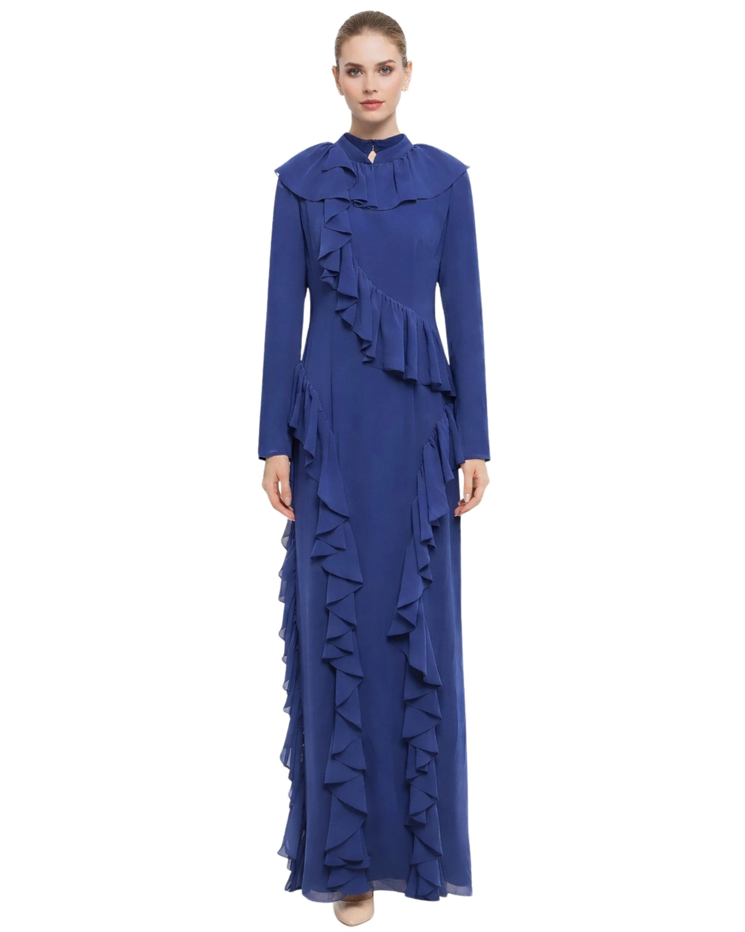 Mikael Aghal Ruffled chiffon gown