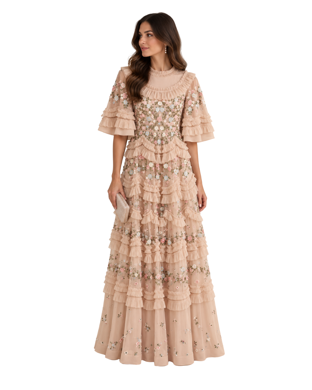 Needle & Thread Blush Garden Ruffle Gown (10/333)
