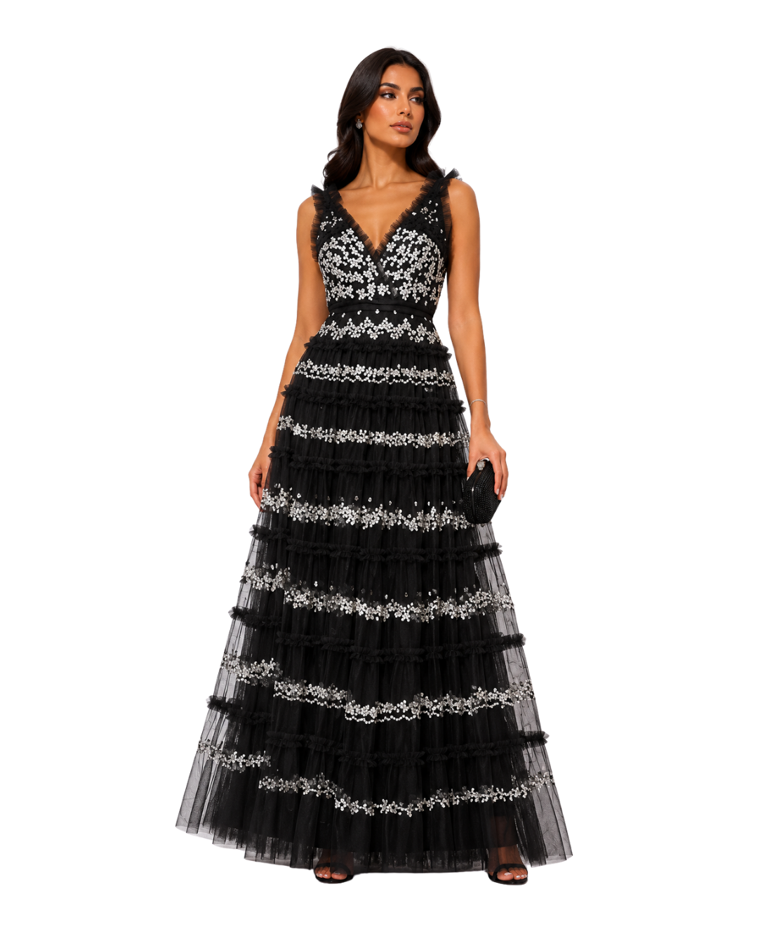 Needle & Thread Eve Sequin Cami Gown in Kisses