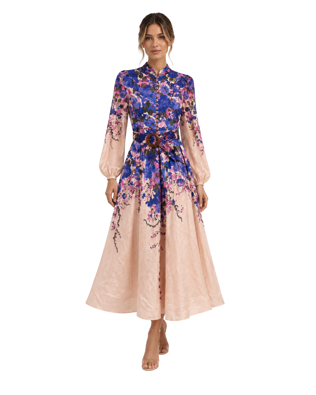 Zimmermann Floral-Print Flared-Hem Linen Midi Dress (8,10/324)