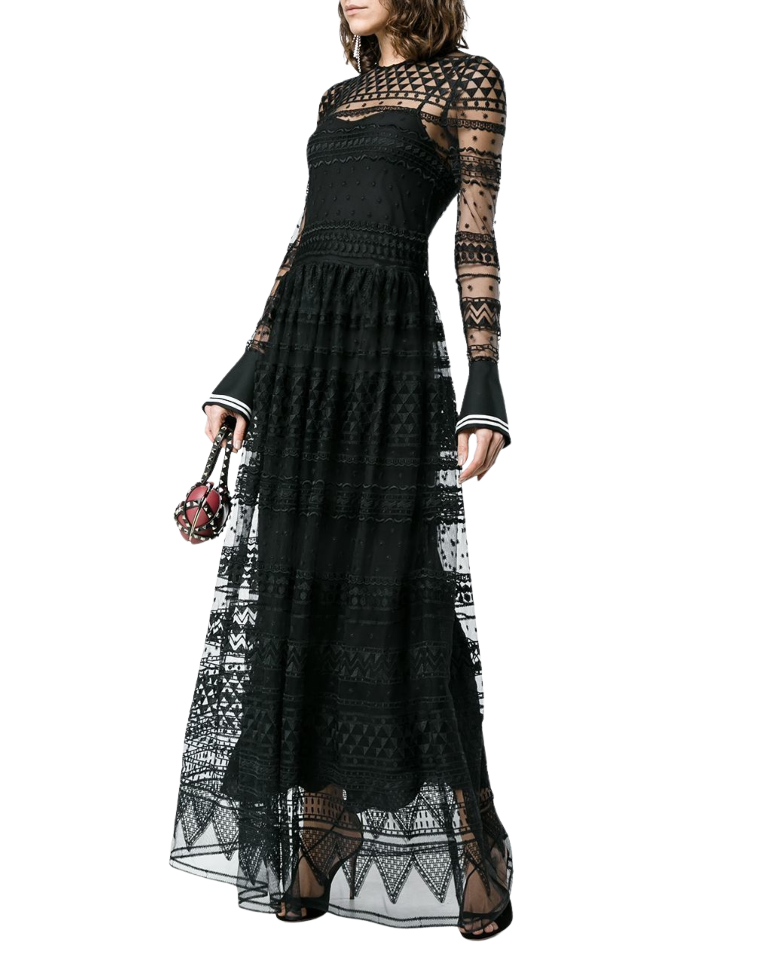 Philosophy di Lorenzo Serafini Geometric lace maxi dress