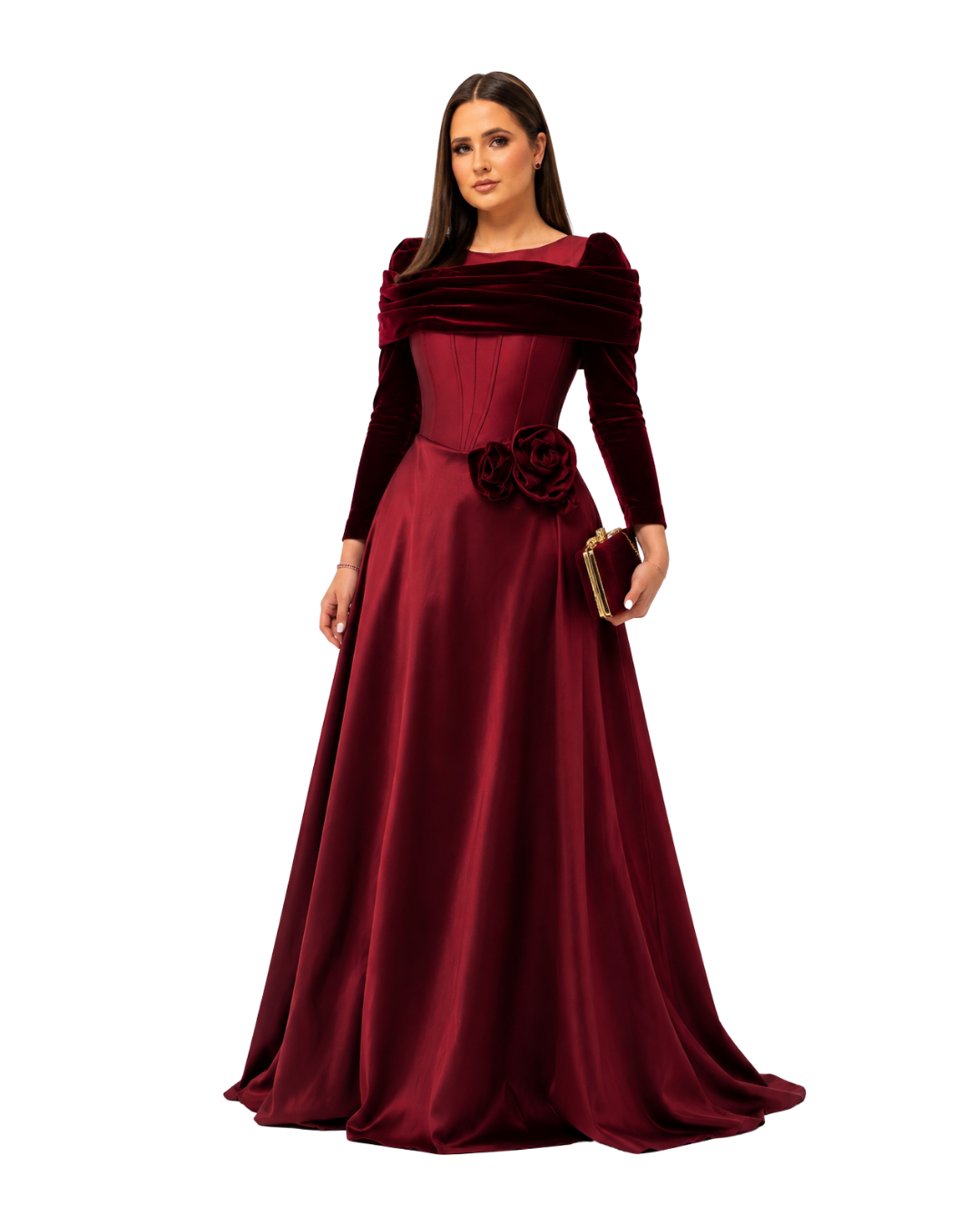 Custom Made Mikaela Burgundy Rose Gown (12,14/315)