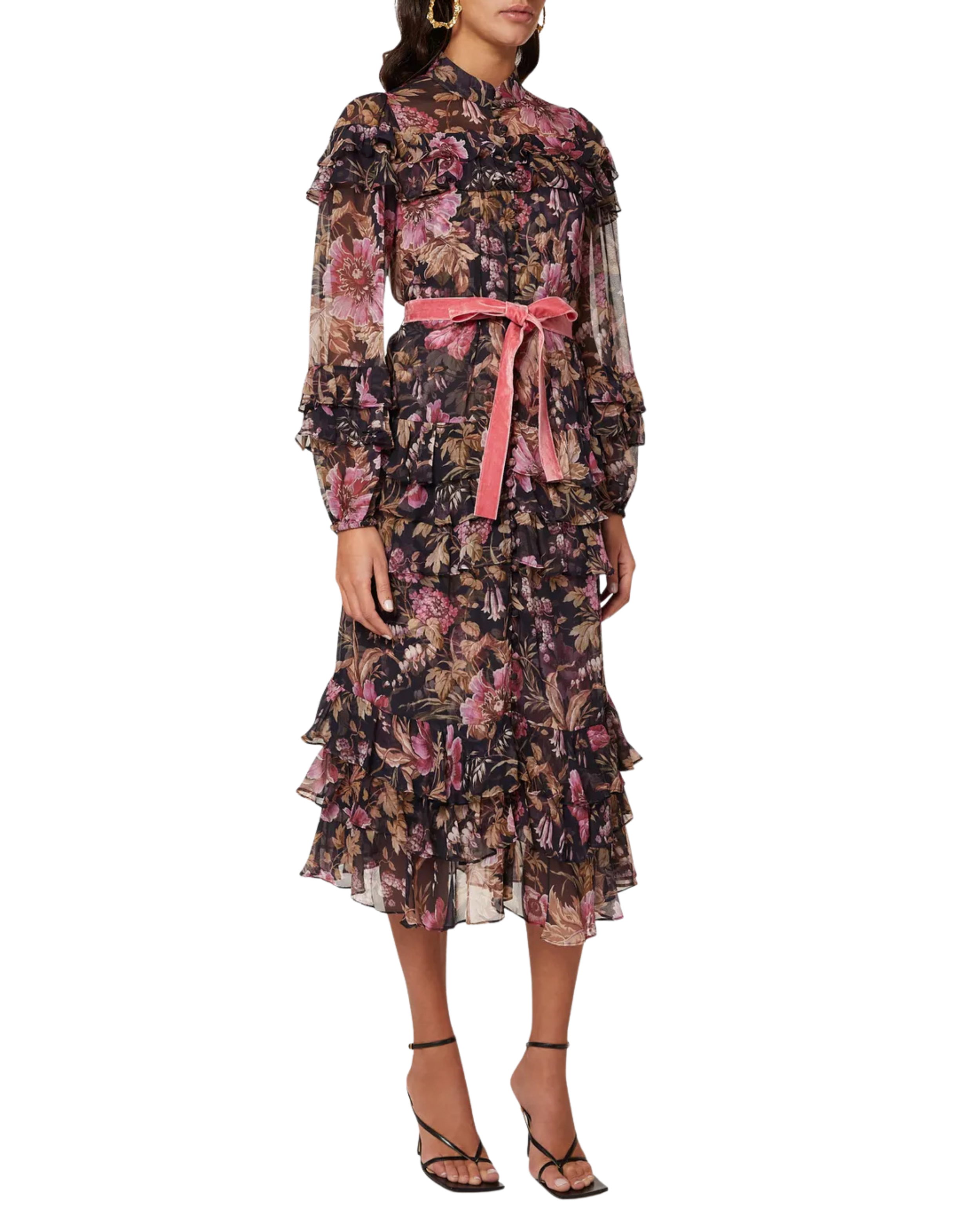 Zimmermann Lucky Tiered Frill Midi Dress