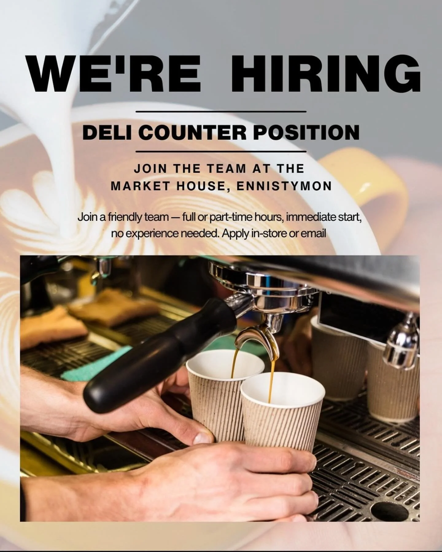 Full & part time positions available