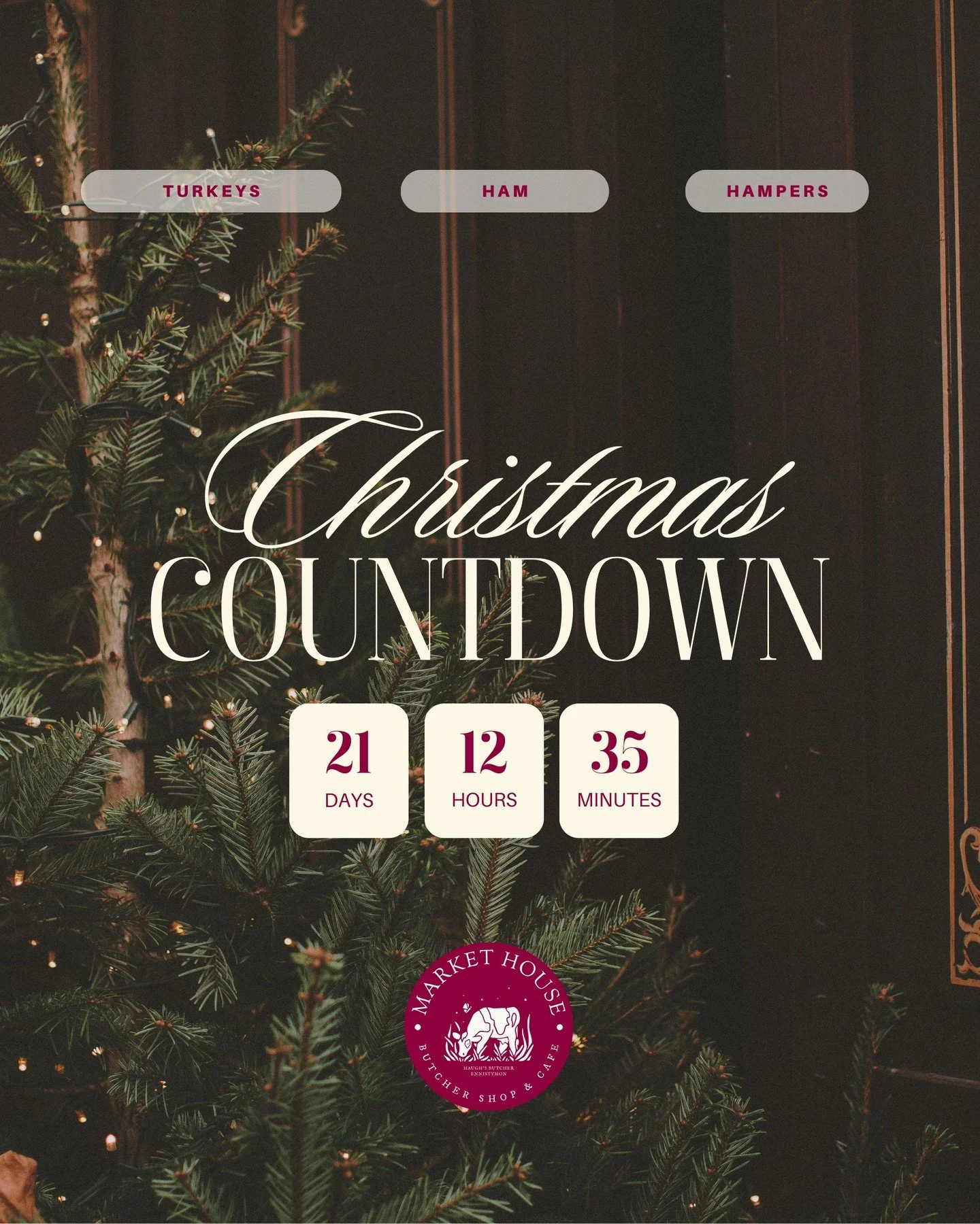 The countdown is on! 🎄 Call in to grab gifts, pick up hampers, or place your Christmas food pre-order. Turkeys, ham, spiced beef &mdash; we&rsquo;ve got it all ready for you. Don&rsquo;t leave it too late!