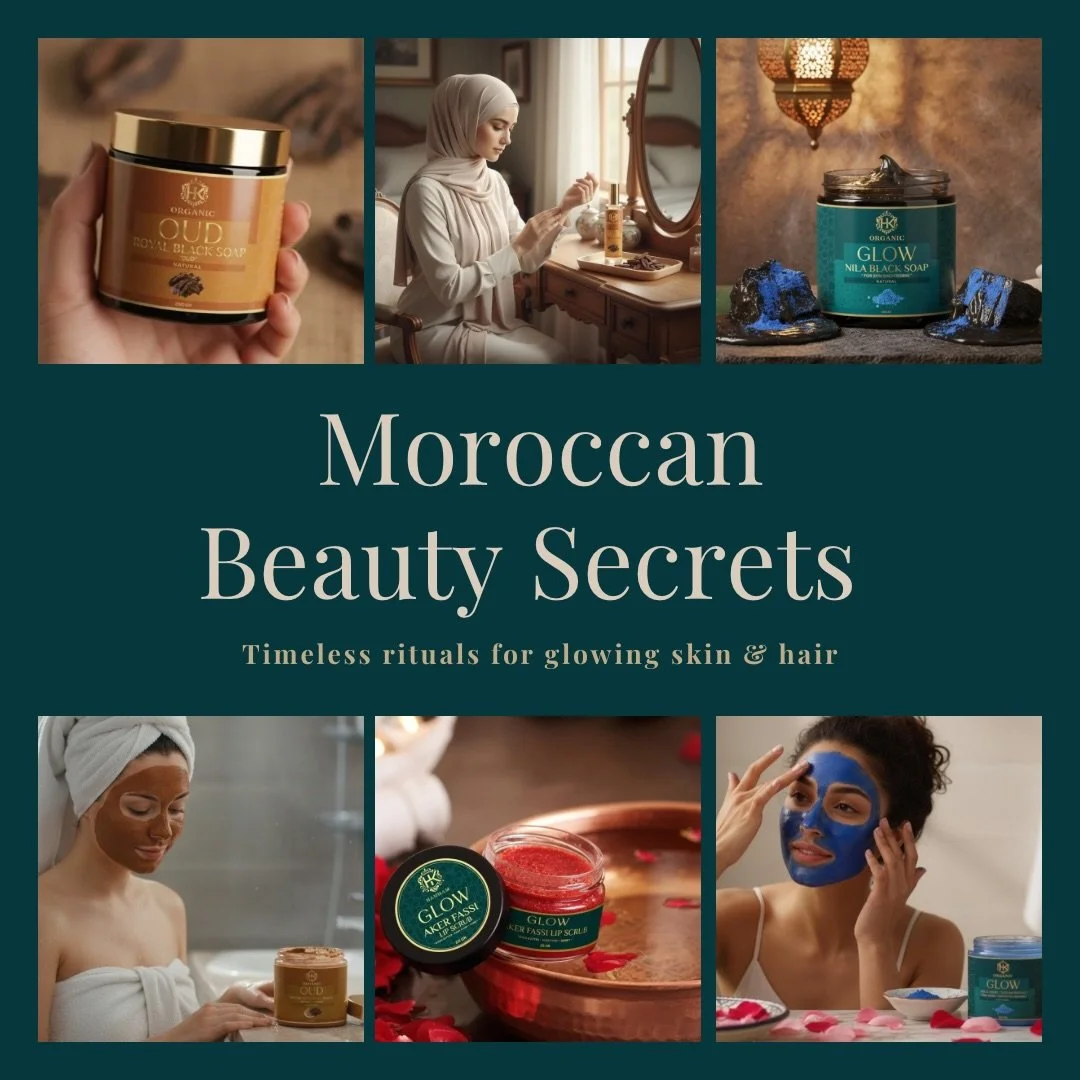 Moroccan women have guarded these beauty secrets for centuries 🇲🇦✨
From the brightening power of Nila, the deep cleanse of black soap, the sensual luxury of oud, the detox magic of clay masks, to the natural lips balm and scrub of Aker Fassi, beaut
