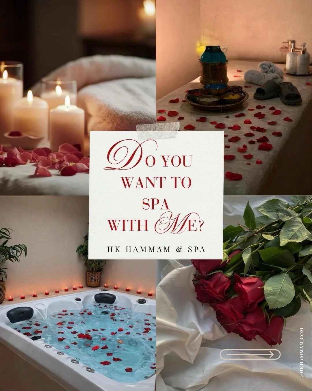 Do you want to spa with me? 💕✨
This Valentine&rsquo;s, fall in love with deep relaxation.

Our exclusive Valentine Spa Packages are designed for pure indulgence, from authentic Hammam rituals to soothing massages, facials, and head spa experiences.
