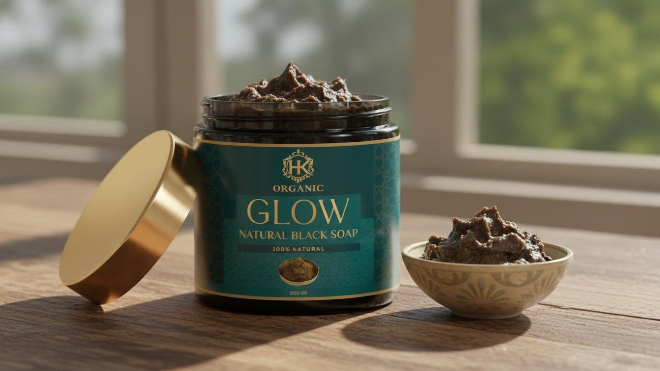 HKOrganic Natural Black Soap – 100% Moroccan