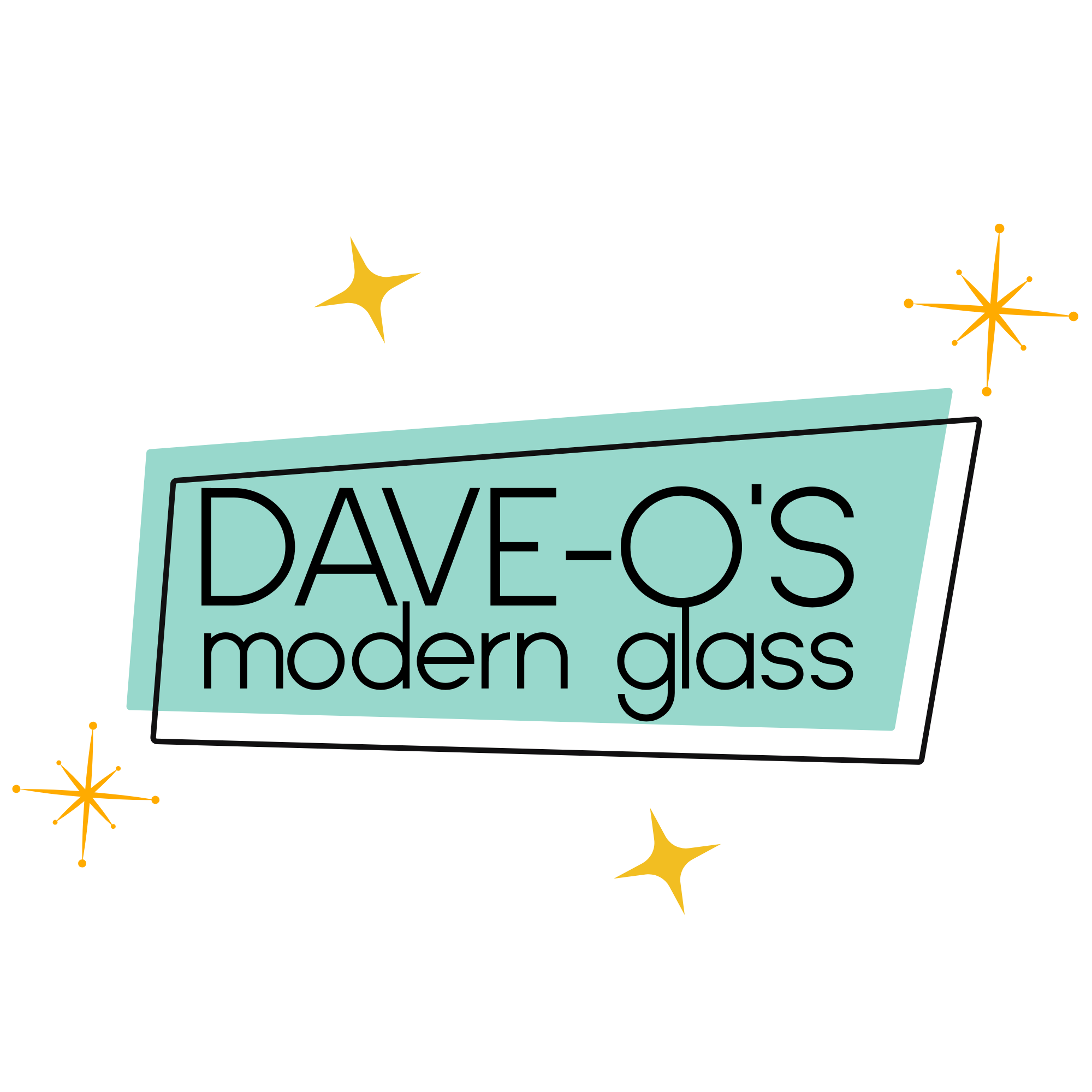 midcentury atomic logo for Dave-O's Modern Glass