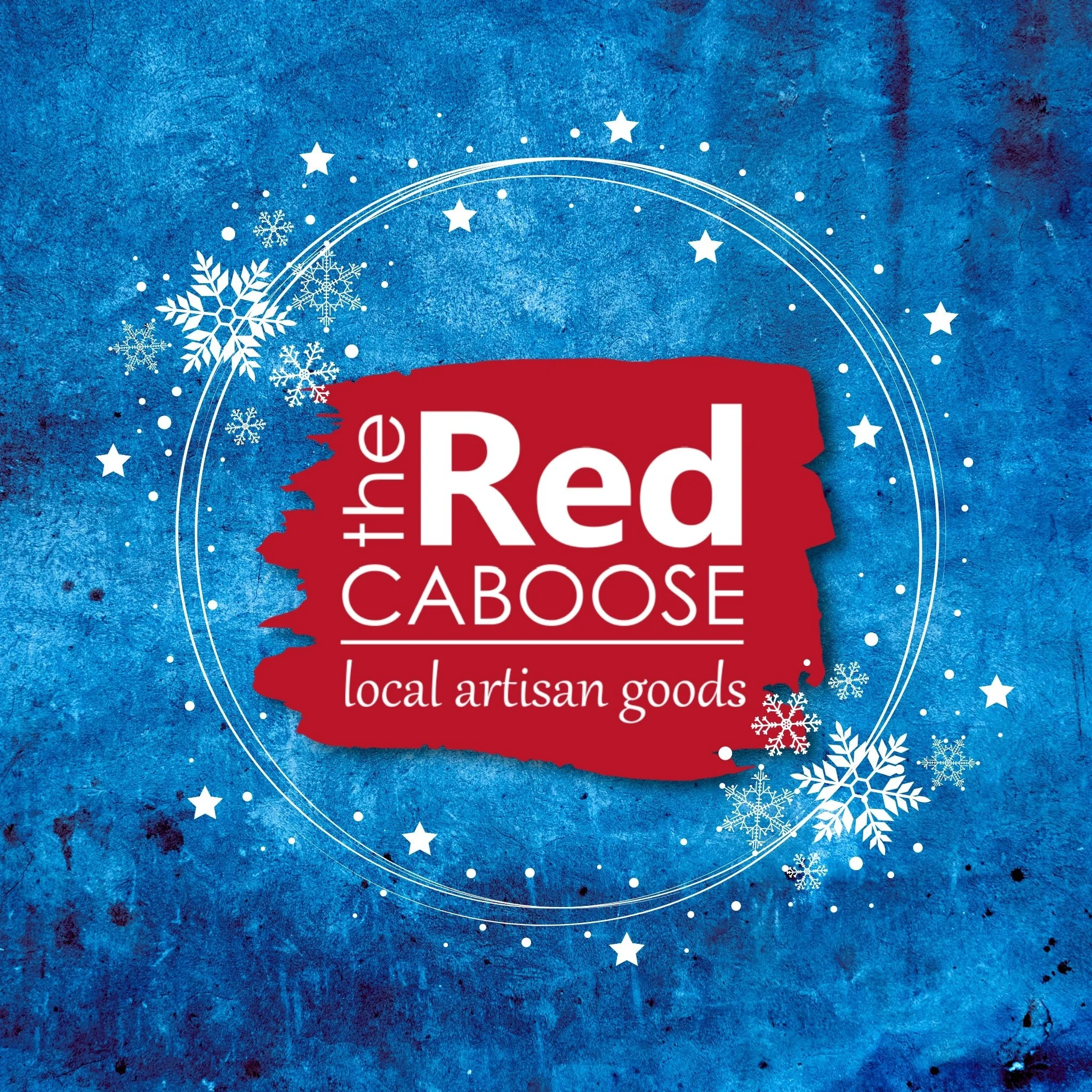 logo in snow for Red Caboose of Huntington WV