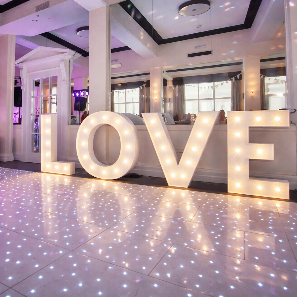 light up letters Love event hire