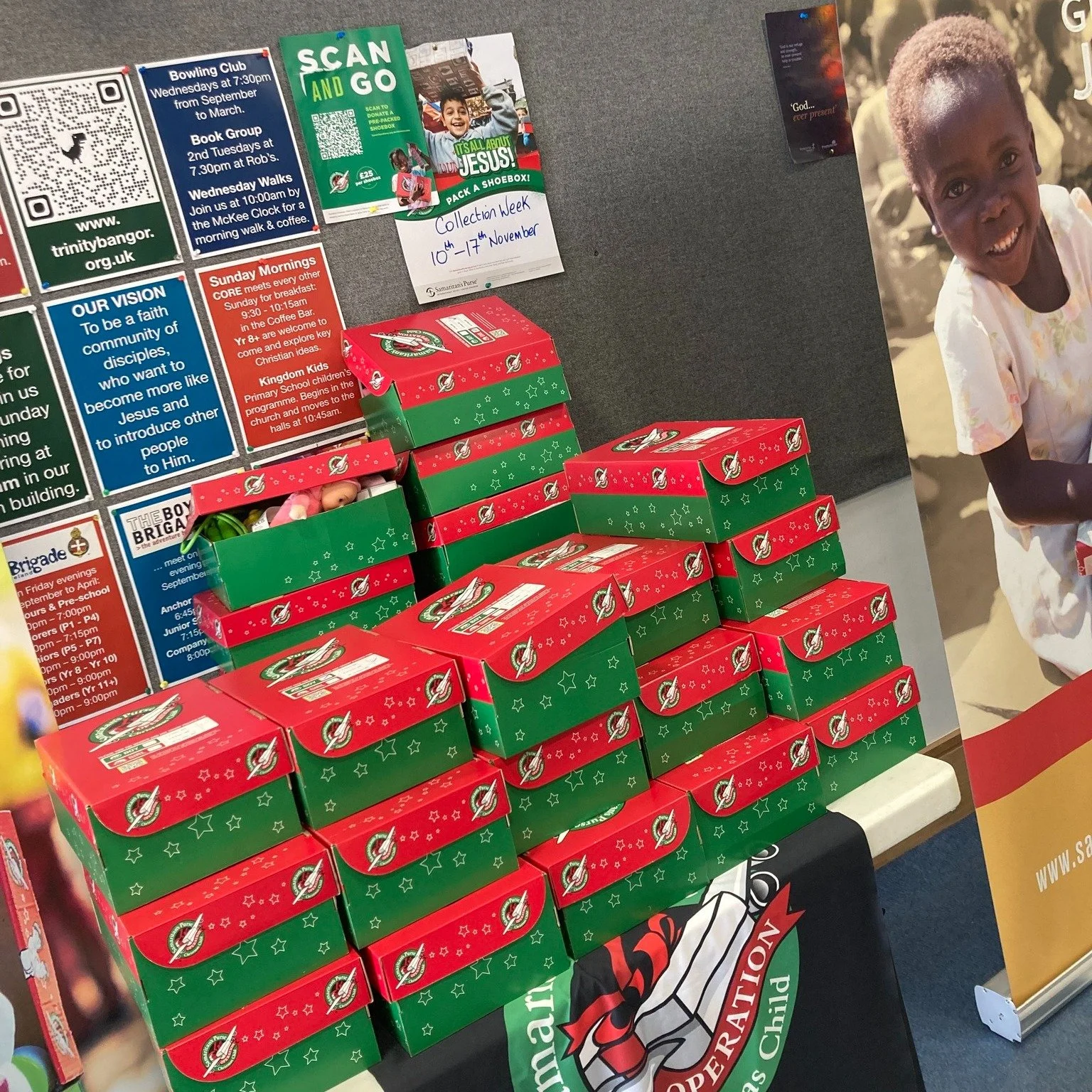 Tomorrow is the last day to add your shoebox to the pile in the foyer of the halls.

Please pray for good