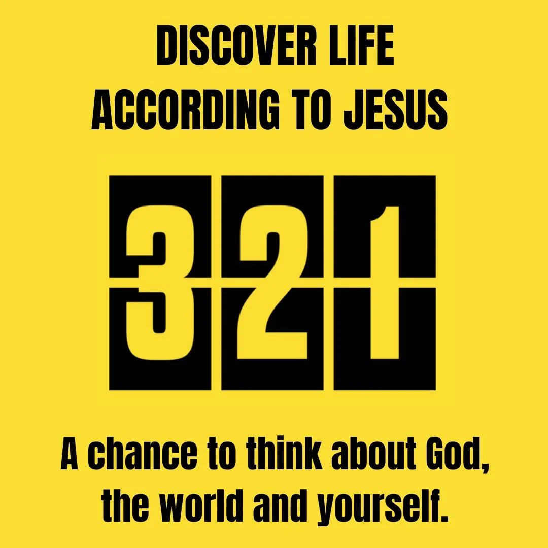 321 is back again tomorrow!

There will be refreshments from 7:15pm in the Coffee Bar, and then from 7:30&ndash;8:30pm we&rsquo;ll continue exploring what life looks like according to Jesus.

Even if you missed the first week, don't worry - you can s