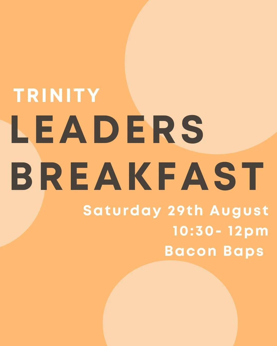 Bacon &amp; Baps need to be bought! 

Just a reminder to to any who haven't yet let Rob know, they're planning to be there on Saturday morning: rob@trinitybangor.org.uk (or text!) 😉