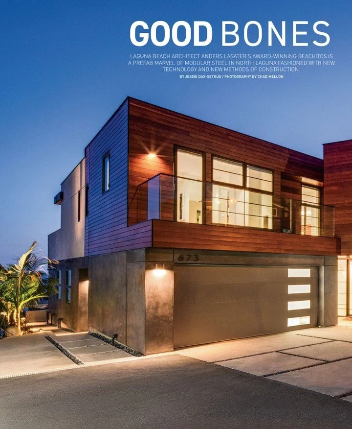 Throwing it back to our award-winning project, Beachitos, featured in the Spring/Summer 2022 issue of Latitude 33 Magazine.

This prefab marvel of modular steel in North Laguna Beach showcases new technology and innovative construction methods, bring