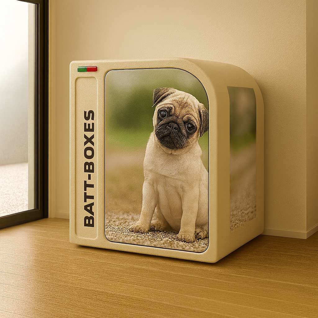 Transportín _Batt-Boxes_ con cachorro pug.png