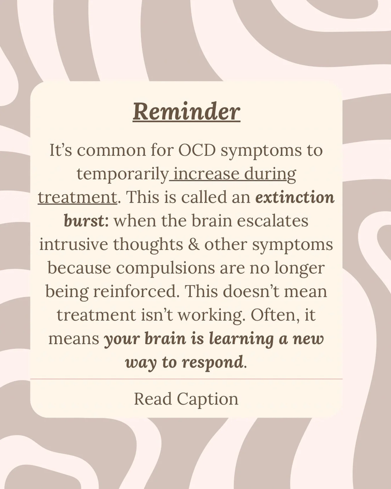 If you&rsquo;re in OCD treatment and your brain starts to become more chatty, this can be unsettling. Many people worry that this means therapy is failing. In reality, it can be a normal part of the therapeutic process.

In behavioral science, this i