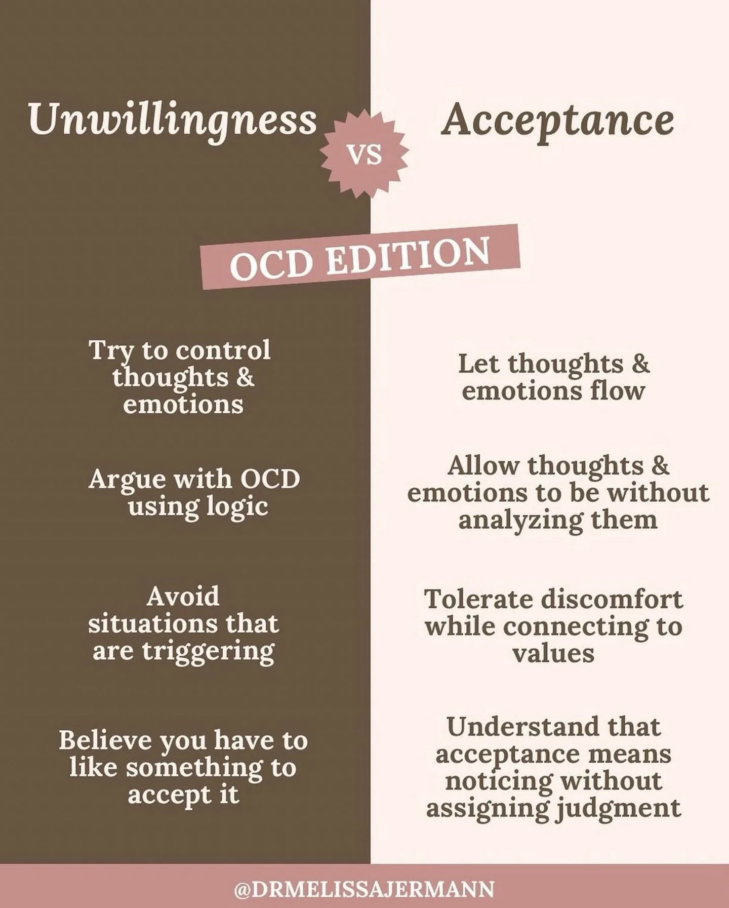 Contrary to popular belief, acceptance does not mean you must like something!

Acceptance is being willing to experience any internal experience while observing it without judgment.

It is the ability to tolerate discomfort AND still connect to what 