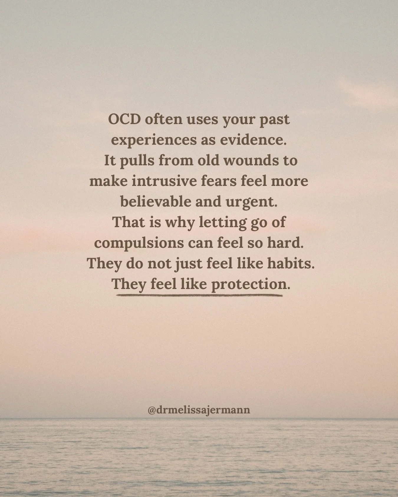 OCD does not create obsessions in a vacuum. When trauma and OCD meet, OCD often pulls from these past experiences and uses them as evidence. When something has felt real or painful before, the brain learns that it matters and should be taken seriousl