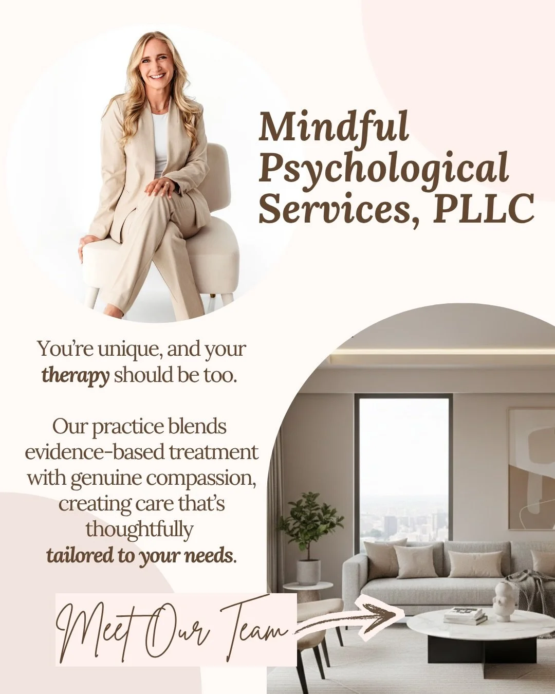 At Mindful Psychological Services, we believe therapy should never be one-size-fits-all! We provide evidence-based care that is thoughtful, compassionate, and tailored to each individual we work with.

As our practice continues to grow, so does our t