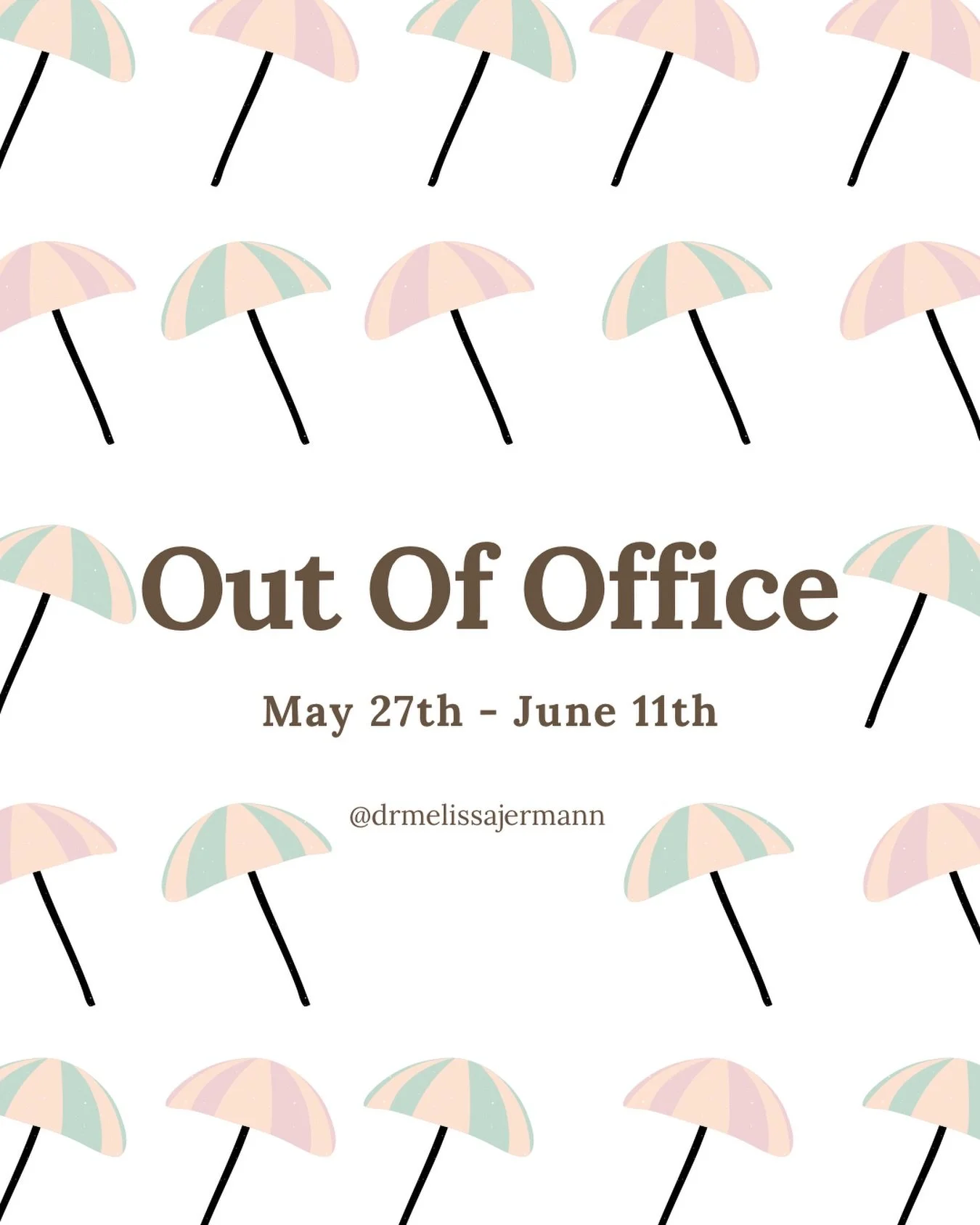 I will be out of office until June 11th. I appreciate the time to completely disconnect and recharge! 

I&rsquo;ll be excited to come back and continue making content for you all!

📍 Therapy available for clients in 42 states virtually and in-person