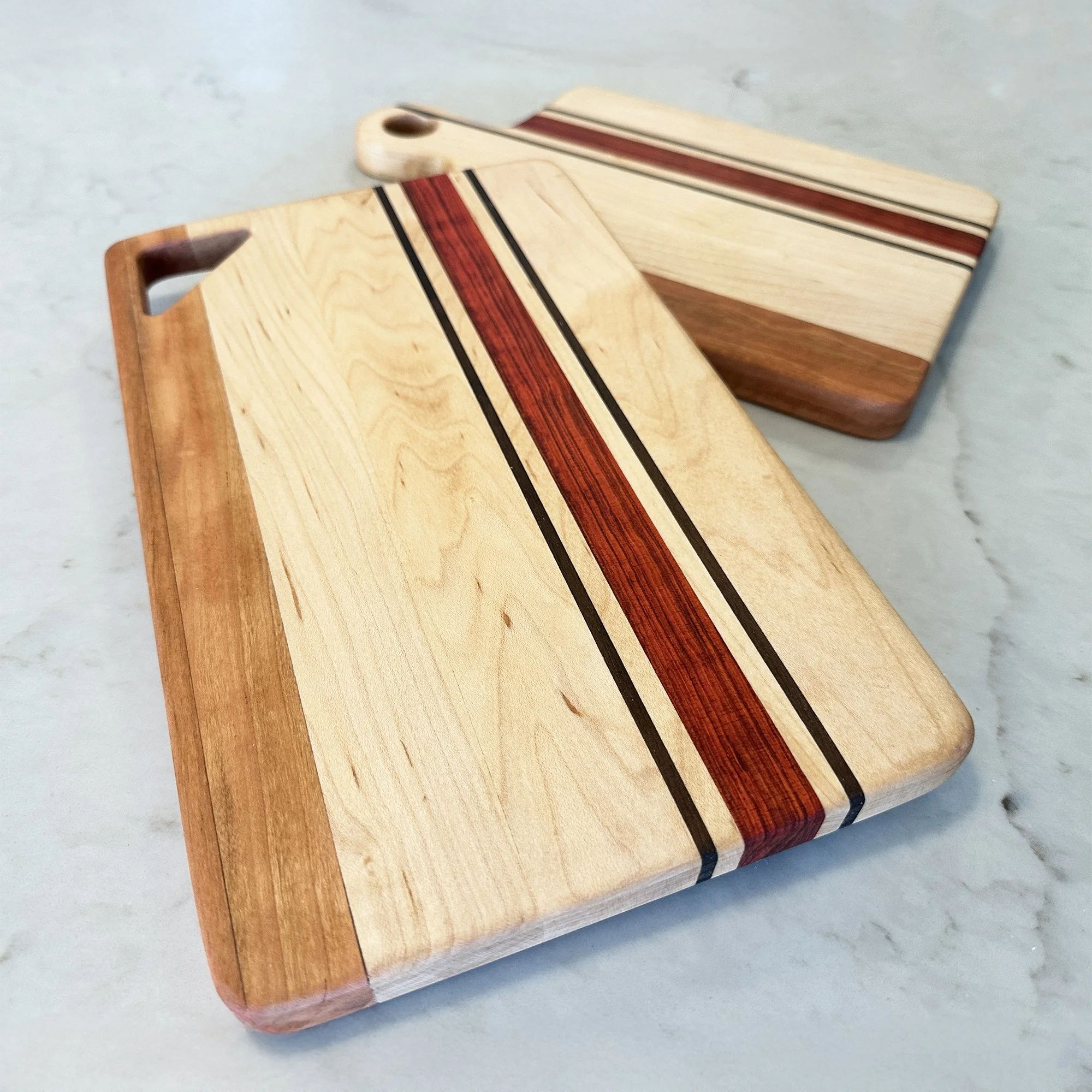 Hardwood Cutting Board concepts featuring Maple, Walnut, and Cherry Hardwoods.  