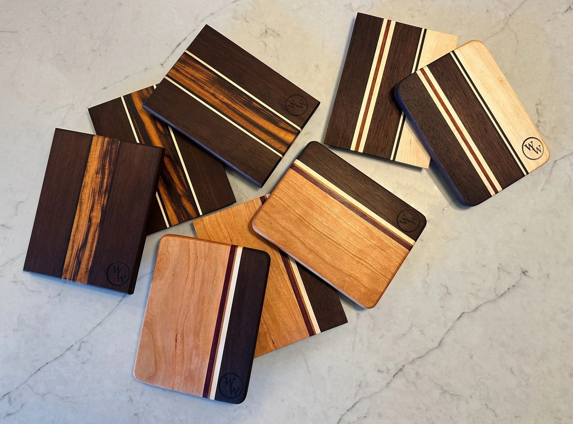 Various small Cheese boards made in face-grain orientation.
7.5 x 5.25
