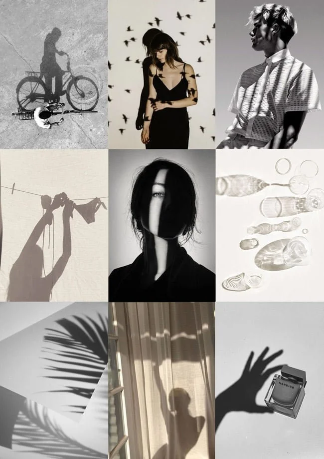 A collection of images with the theme of shadows