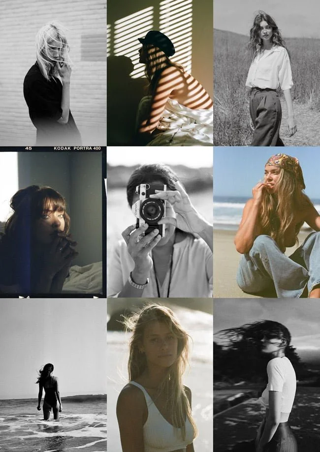 A collection of photos with the theme of film photography for a photo essay