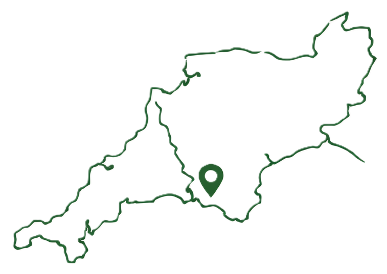 Map highlighting a region with a location pin in the center