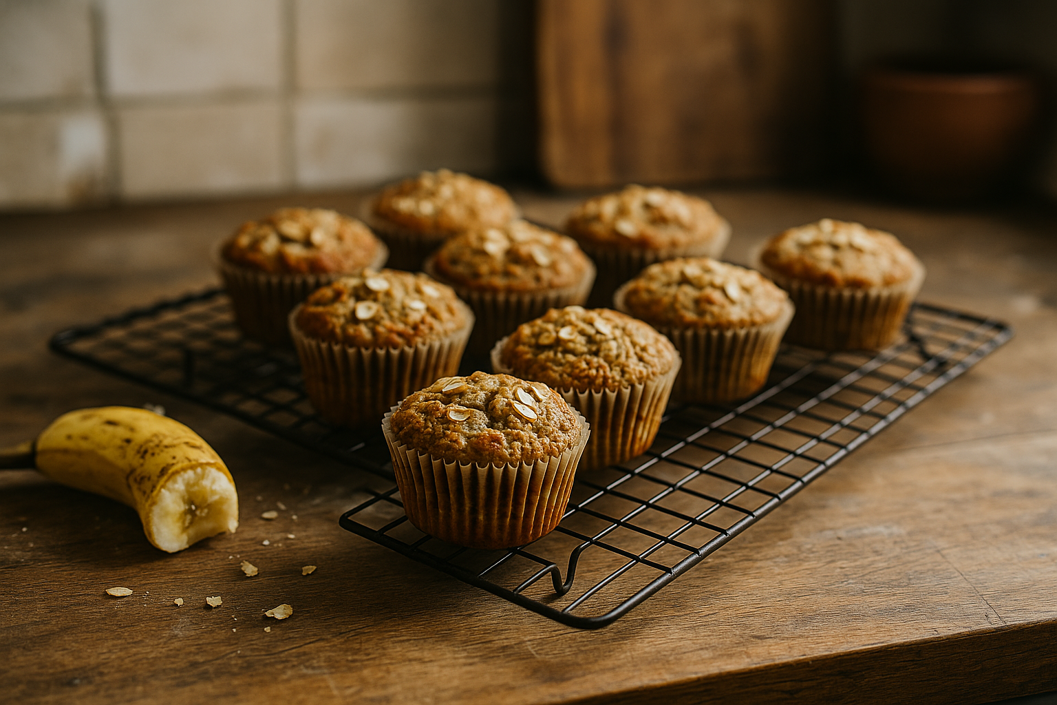 Banana &amp; oat mini muffins